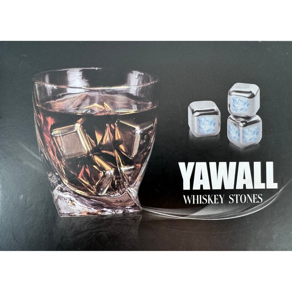 YAWALL Stainless Steel Whiskey Stones 8pc Set Reusable Chilling Cubes Gift - Picture 8 of 8